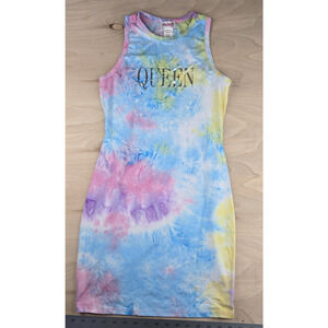 Madrag Women's Pastel Tie Dye mini Tank Dress "Queen" Size Small